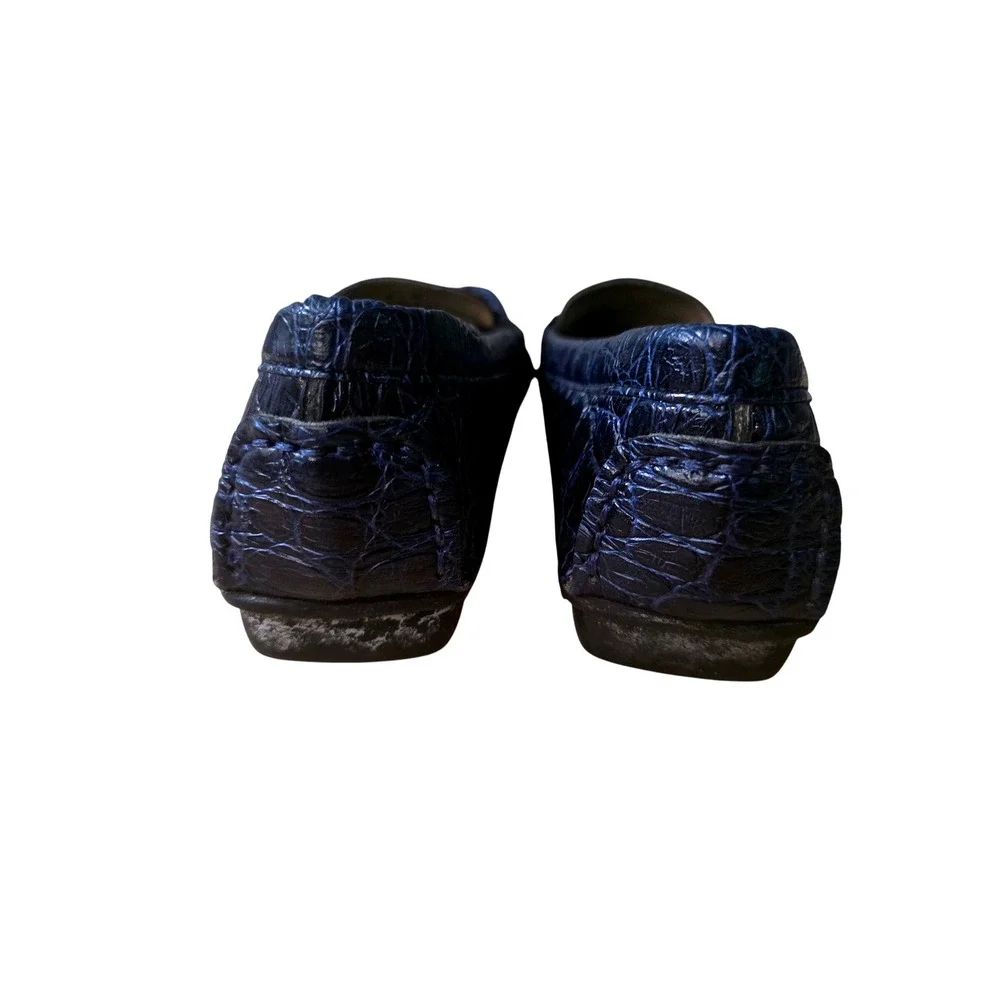 Impo Women's Navy Blue Faux Croc Penny Loafer‎ Slip On Flats Size 6.5M